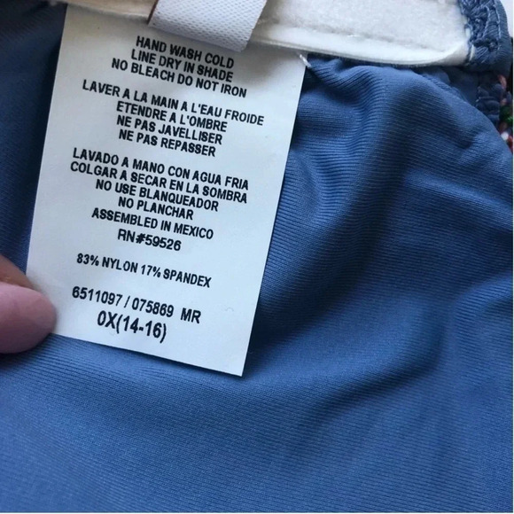 New Becca Mardi Gras One piece swimsuit mist crochet plus size bathing suit swim - Picture 11 of 16